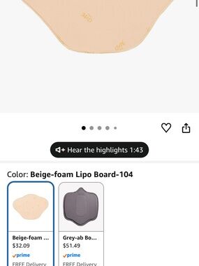 New M&D Beige Foam Lipo Board - Smooth Contour Support